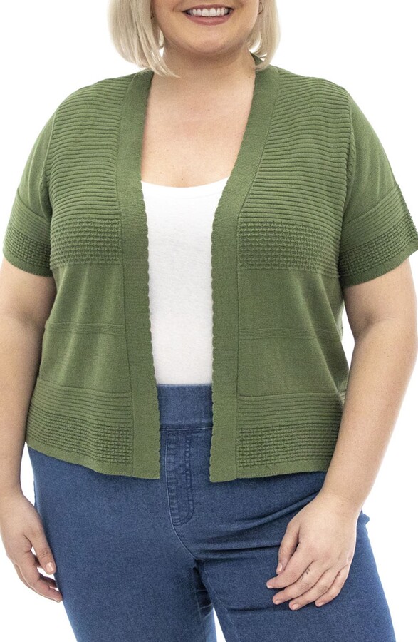iliad USA Womens Button Down Short Sleeve Bolero Cropped Cardigan Sweater 7025