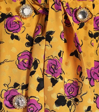 Alessandra Rich Floral silk jacquard midi dress