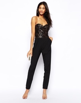 Thumbnail for your product : A. J. Morgan TFNC Bandeau Jumpsuit With Lace Bodice