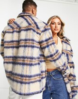 Thumbnail for your product : Karl Kani unisex signature check wool shirt in beige