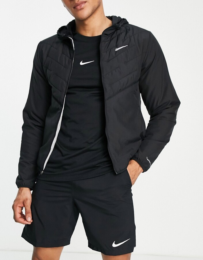 mens nike running jacket black