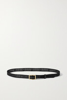 Thumbnail for your product : Fendi Leather-trimmed Crochet-knit Belt - Black