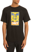 Thumbnail for your product : Obey Icon Black T-Shirt with Orange Print