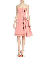 Thumbnail for your product : Carolina Herrera Strapless Taffeta Cocktail Dress with Button Front