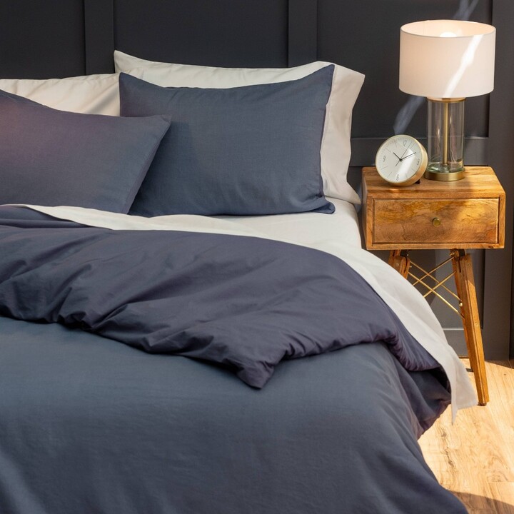 King Relaxed Duvet Cover Set True Navy Welhome ShopStyle