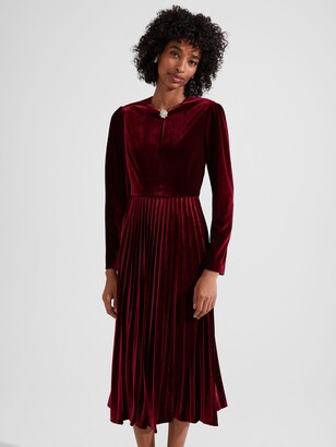 Animal Print Long Sleeve Wrap Style Midi Dress In Red Copper, FS  Collection
