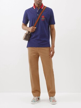 トップス GUCCI Pablo Delcielo Gucci X Pablo Delcielo Cotton-blend Polo Shirt - Dark Navy - ShopStyle