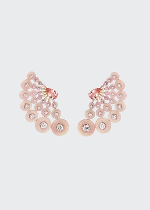 Fernando Jorge Astro Earrings in 18K Rose Gold Diamonds, Pink Opal and Morganite