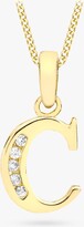 Thumbnail for your product : IBB 9ct Gold Cubic Zirconia Initial Pendant Necklace