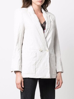 Zadig & Voltaire Double-Breasted Leather Blazer