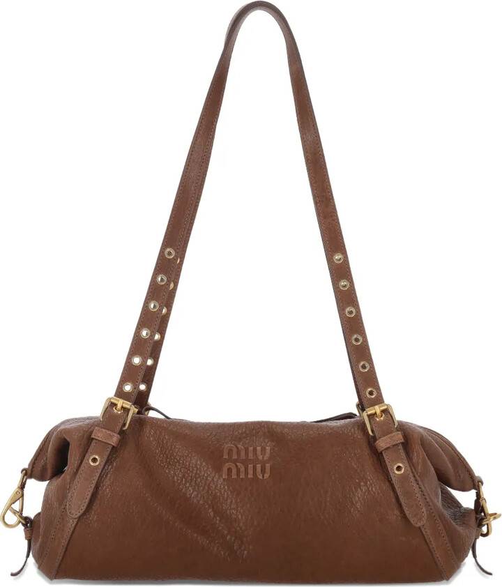 Miu Miu Leather Eyeleted Tote Bag