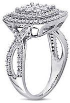 Thumbnail for your product : HBC CONCERTO Double Halo 10k White Gold Engagement Ring with 1 TCW Diamond
