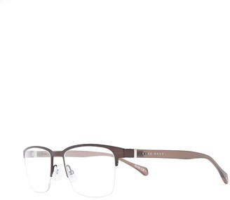 HUGO BOSS Square-Frame Half-Rim Eyeglasses