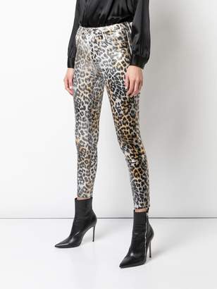 L'Agence high-waisted leopard print jeans