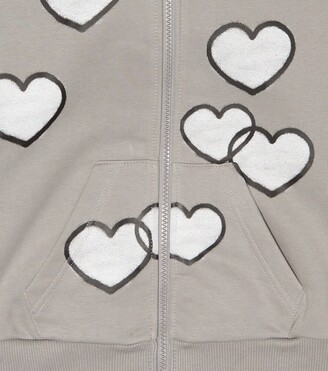 Givenchy Kids Heart-print jersey zip-up hoodie