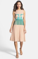 Thumbnail for your product : Nicole Miller 'Jenna' Embroidered & Painted Silk Dress