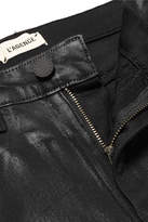 Thumbnail for your product : L'Agence Margot Cropped Coated High-rise Skinny Jeans - Black