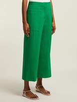 Thumbnail for your product : Jil Sander Gaston Virgin Wool Twill Cropped Trousers - Womens - Green