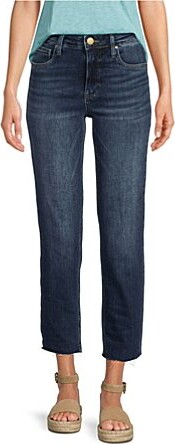 KUT from the Kloth Rachael High Rise Straight Leg Raw Hem Mom Jean