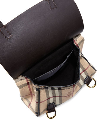 Burberry Bridle Baby Haymarket Check Shoulder Bag, Dark Clove Brown