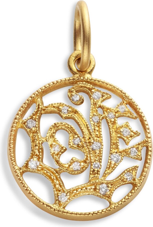 Cathy Waterman Diamond Baby Love 22K Yellow Gold Charm