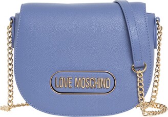 Love Moschino Logo Plaque Foldover Crossbody Bag