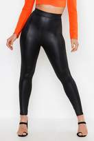Thumbnail for your product : boohoo Leather Look Front Seam Leggings
