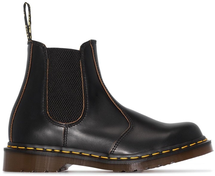 Dr.Martens 2976 Black Womens Leather Chelsea Twin Gussets Pull on Ankle Boots