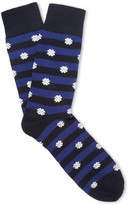 Thumbnail for your product : Corgi Flower and Stripe-Patterned Cotton-Blend Socks