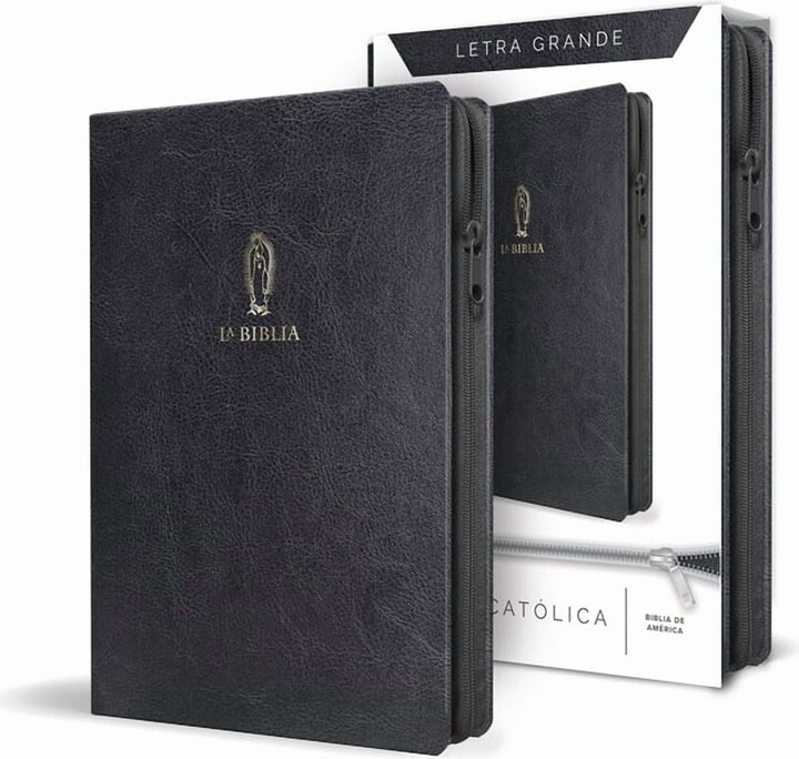 La Biblia CatÃ³lica Letra Y TamaÃ±o Grande. SÃmil Piel Negra, Cremallera / Catholic Bible in Spanish Black Leathersoft wit, (Paperback)