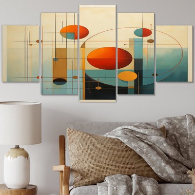 Ivy Bronx Serendipity Abstract Mid-Century Geometrics VI - Modern Midcentury Wall Art Print - 5 Panels