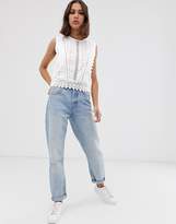 Thumbnail for your product : Only lace detail crop top-White