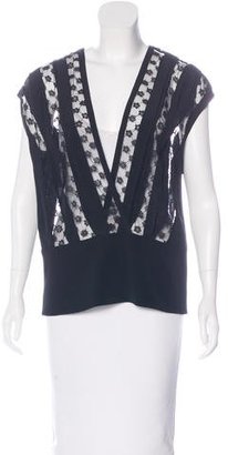 Thakoon Silk Lace-Trimmed Top