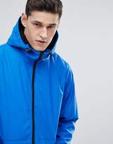 Thumbnail for your product : ASOS Design DESIGN Tall shower resistant rain coat with borg lined hood in blue