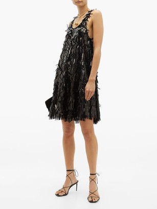 Norma Kamali Sequin-fringed Mini Dress - Black