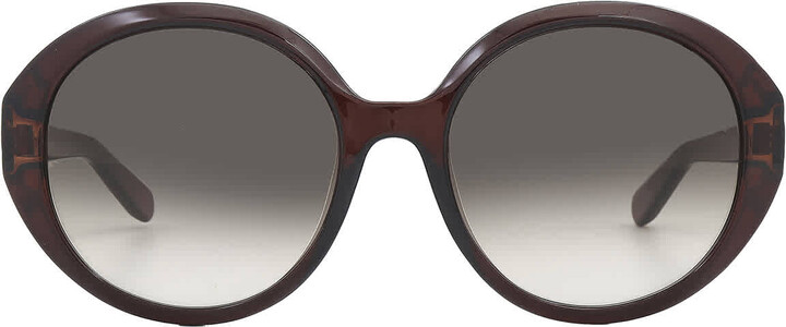 Ferragamo Grey gradient Oval Ladies Sunglasses SF1067S 210 57