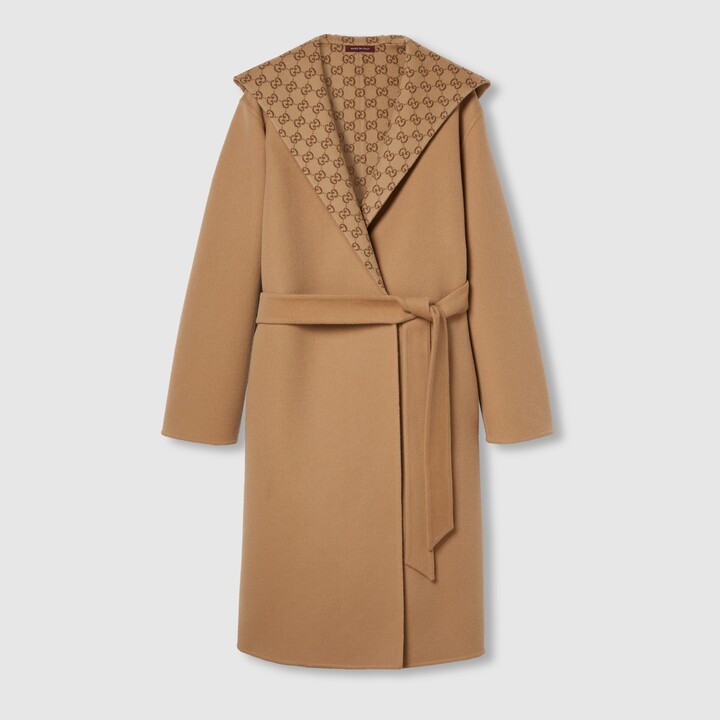 Gucci Reversible GG silk wool blend coat