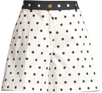 polka dot denim shorts