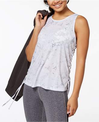 Material Girl Active Juniors' Lace-Up Tank Top, Created for Macy's