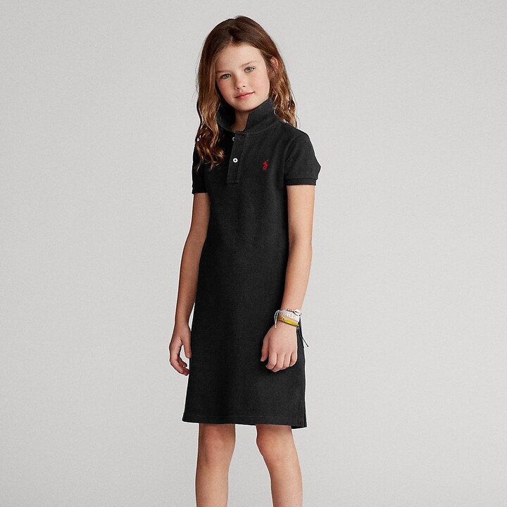 girls black polo dress