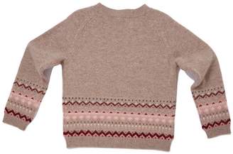 Marie Chantal Girls Fair Isle Cashmere Sweater - Chocolate