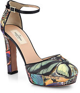 Thumbnail for your product : Valentino Butterfly-Print Leather Pumps
