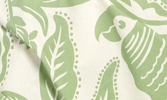 Johanna Ortiz Floral & Parrot Print Puff Sleeve Faux Wrap Dress