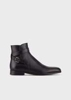 Thumbnail for your product : Emporio Armani Leather Booties With Straps
