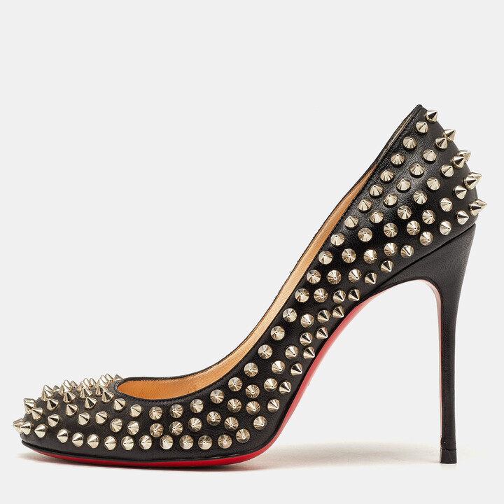 Christian Louboutin Pink Crystal Embellished Suede Fifi Strass