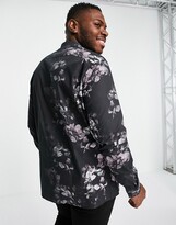 Thumbnail for your product : Twisted Tailor PLUS long sleeve shirt with floral fade in black and pink