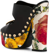Thumbnail for your product : Fausto Puglisi roses print platform sandals