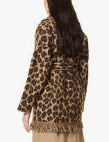 Thumbnail for your product : Alanui Leopard animal-print knitted cardigan