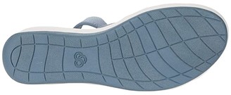 Clarks Step Cali Palm (Blue Grey Textile) Women's Wedge Shoes