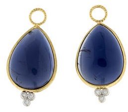 Jude Frances 18K Diamond & Iolite Large Pear Earrings Charms